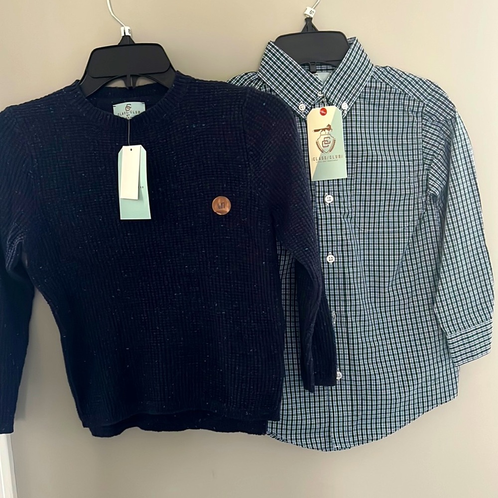 - Classic Club Button down dress shirt with sweater